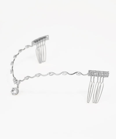 Statement crystal tiara with hanging stone details and elegant curves