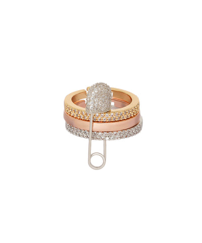 Safety Pin Stack Ring | Stylika