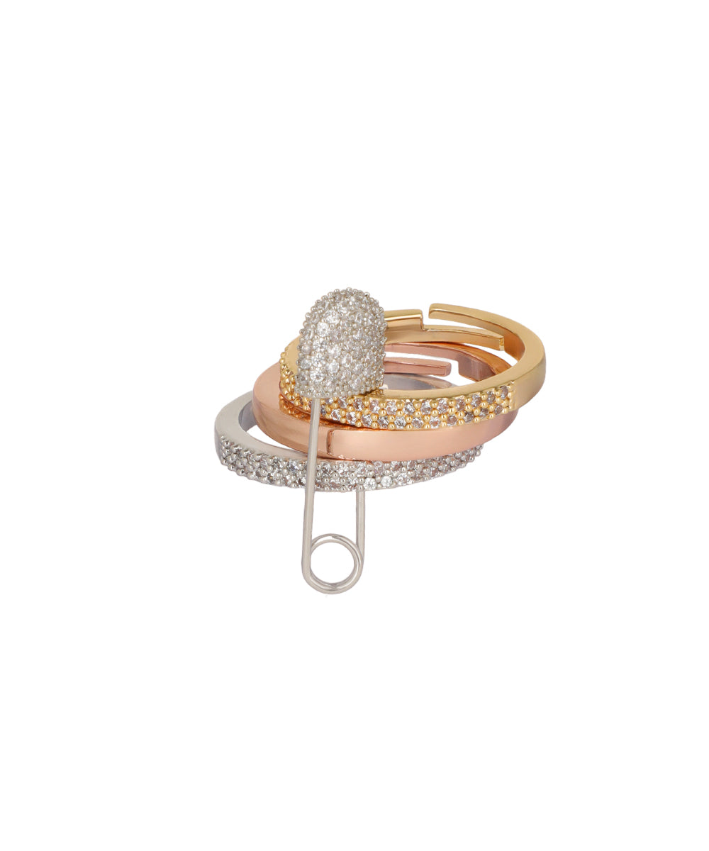 Safety Pin Stack Ring | Stylika
