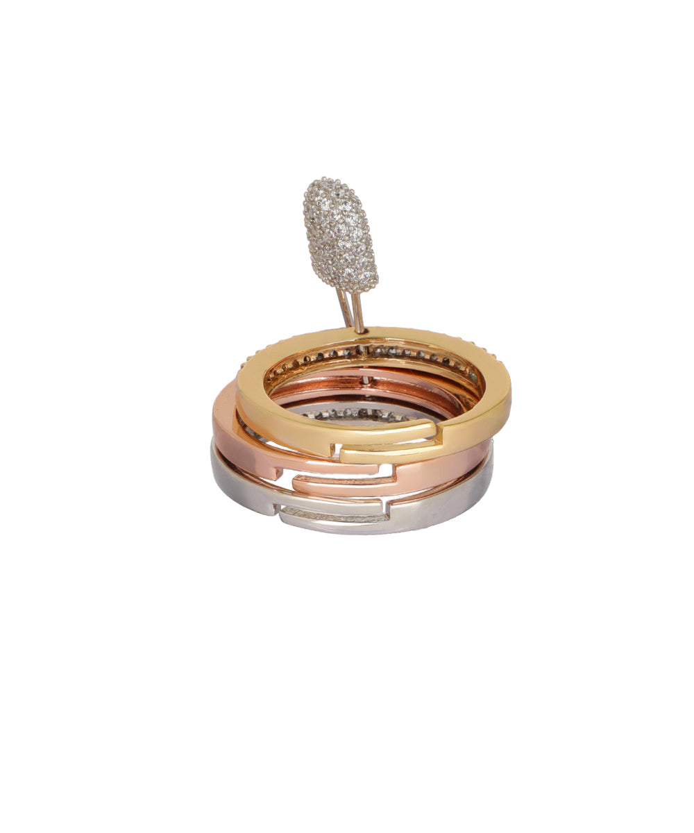 Safety Pin Stack Ring | Stylika