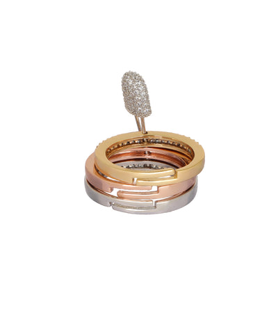 Safety Pin Stack Ring | Stylika