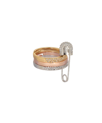 Safety Pin Stack Ring | Stylika