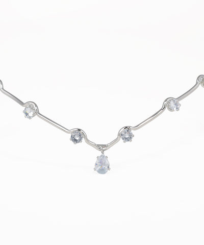 Glam wavy tiara headpiece with shimmering crystal accents and silver-tone finish