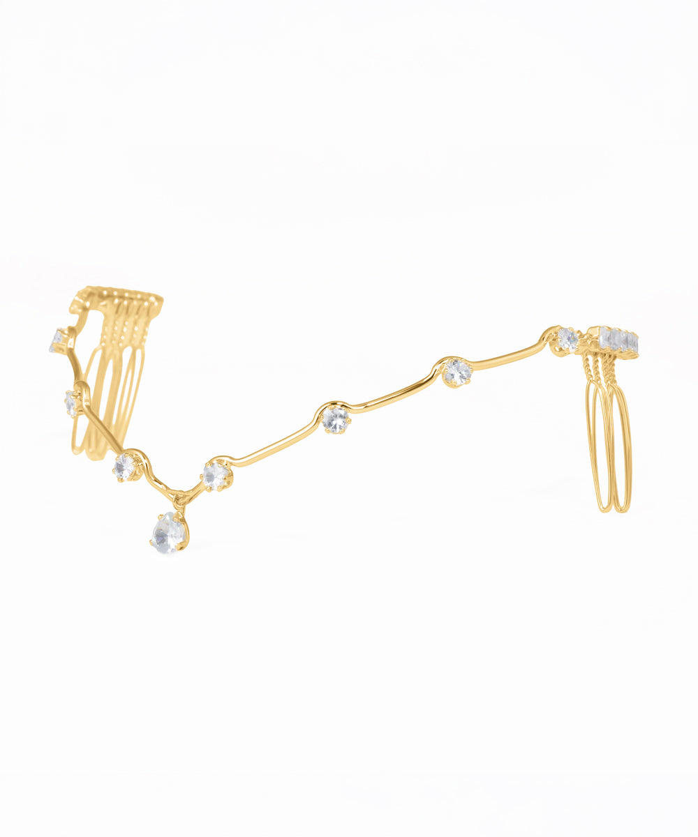 Glam Wavy Tiara Headpiece with Shimmering Accents | Stylika
