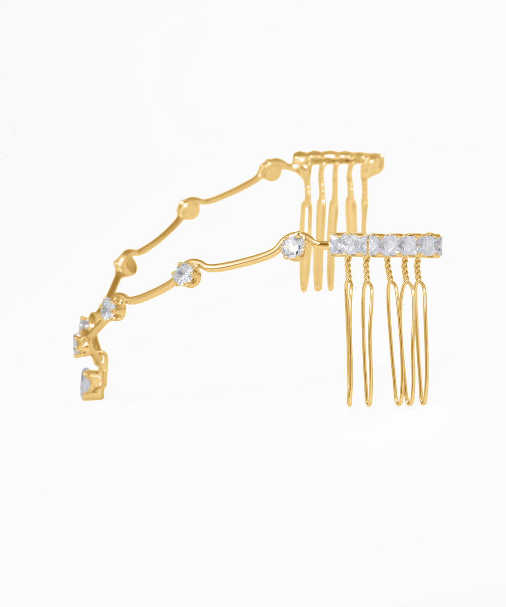 Glam Wavy Tiara Headpiece with Shimmering Accents | Stylika