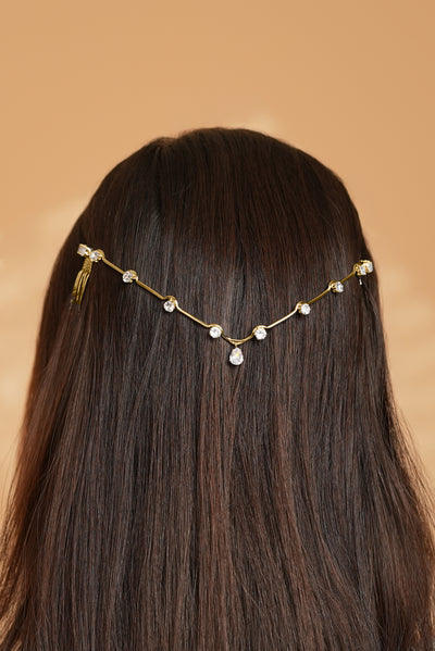 Glam Wavy Tiara Headpiece with Shimmering Accents | Stylika