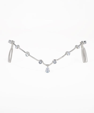 Crystal bridal tiara featuring a glamorous wave design and sparkling details