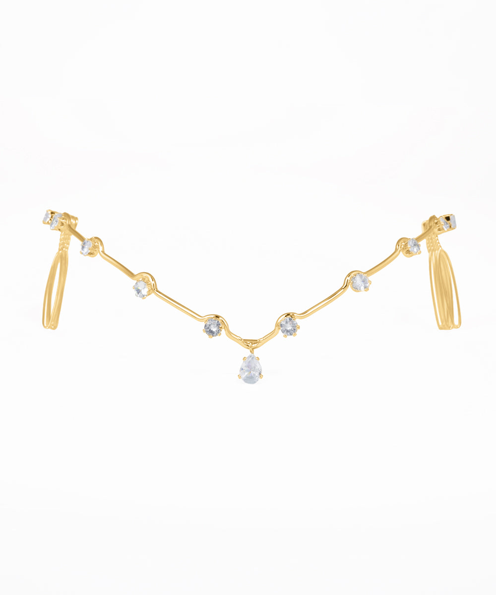 Glam Wavy Tiara Headpiece with Shimmering Accents | Stylika