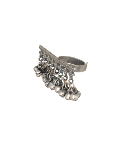 Dangling Ghungroo Fringe Bar Ring | Stylika