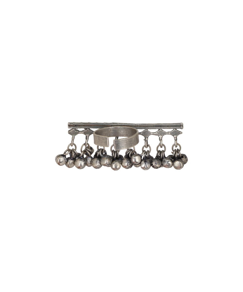 Dangling Ghungroo Fringe Bar Ring | Stylika