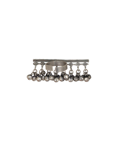 Dangling Ghungroo Fringe Bar Ring | Stylika