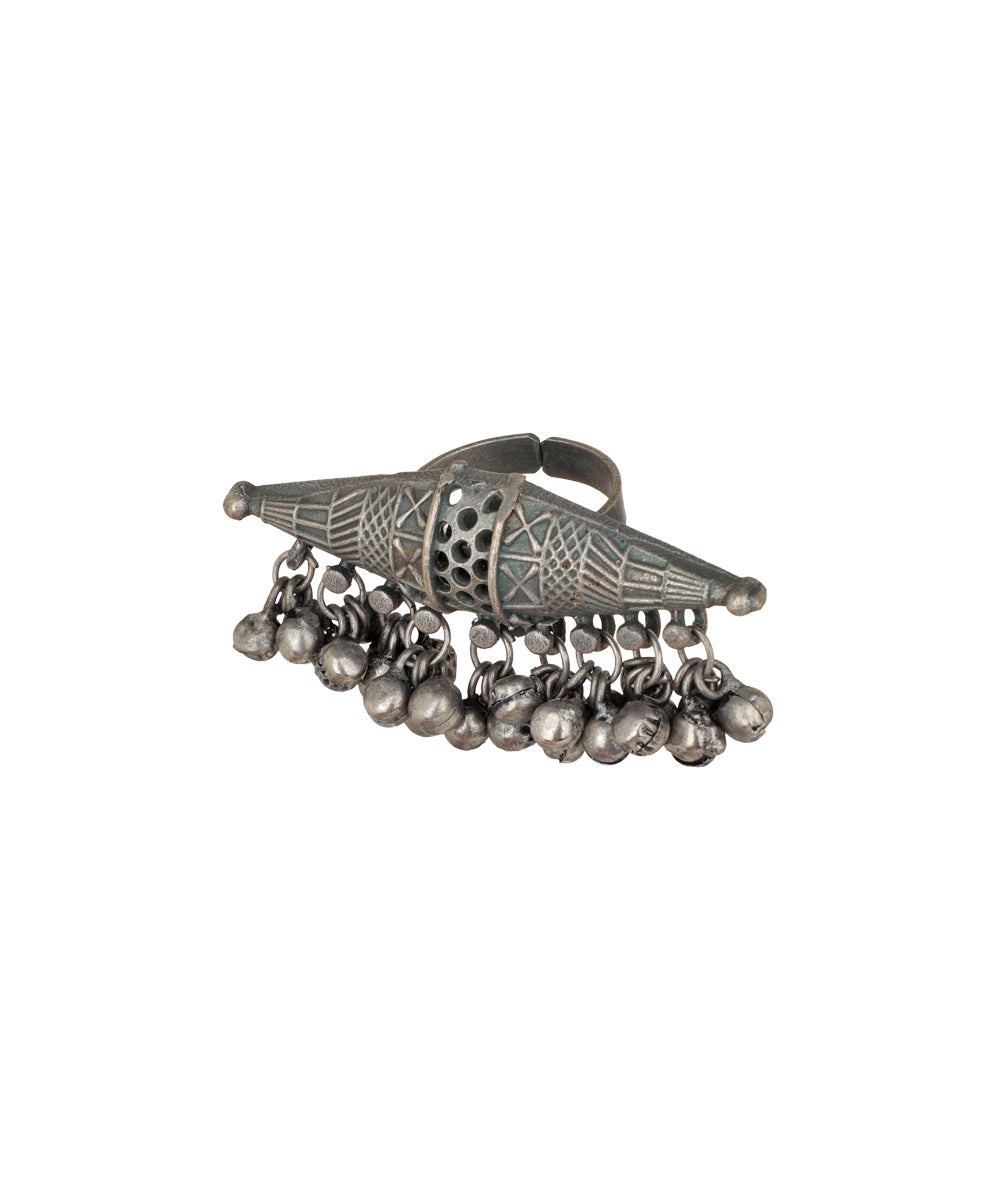 Etched Ghungroo Shield Ring | Stylika