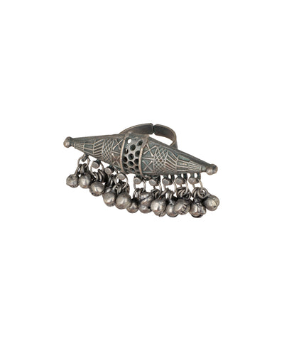 Etched Ghungroo Shield Ring | Stylika