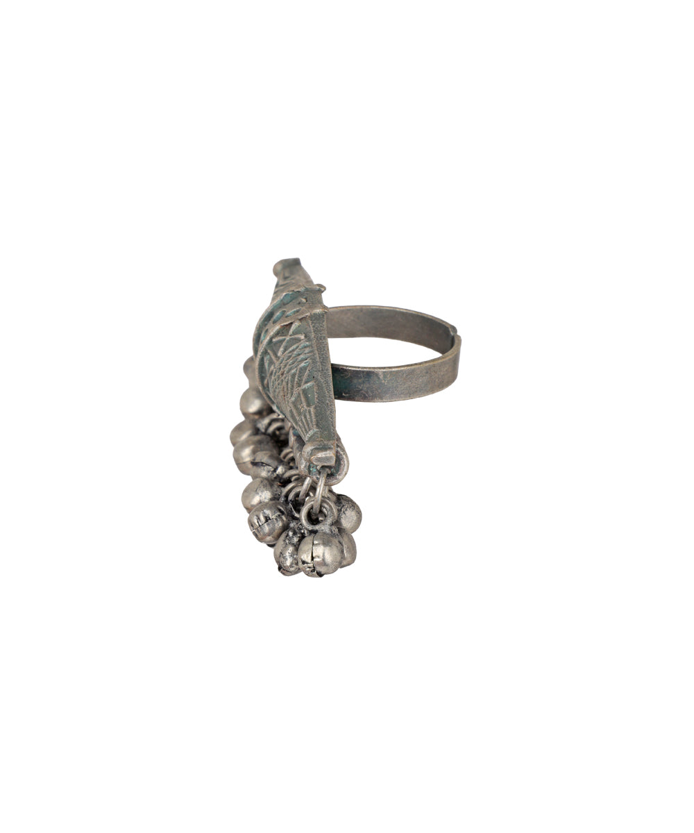 Etched Ghungroo Shield Ring | Stylika