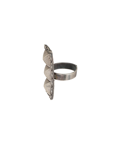 Geometric Pyramid Statement Oxidised Ring | Stylika