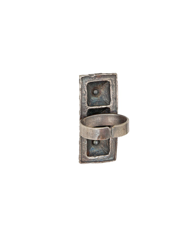 Geometric Pyramid Statement Oxidised Ring | Stylika