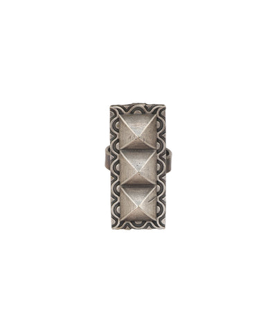 Geometric Pyramid Statement Oxidised Ring | Stylika