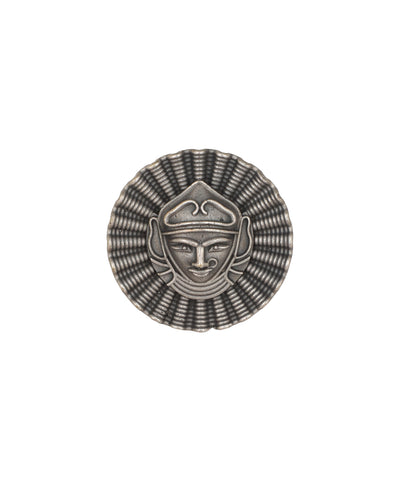 Tribal Mask Motif Oxidised Finger Ring | Stylika