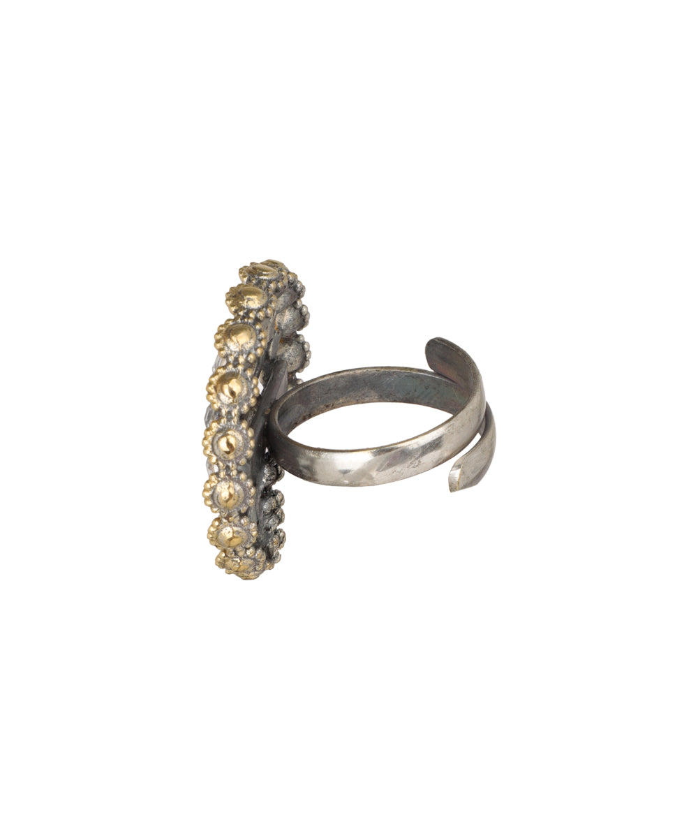 Fluted Halo Kundan Ring | Stylika