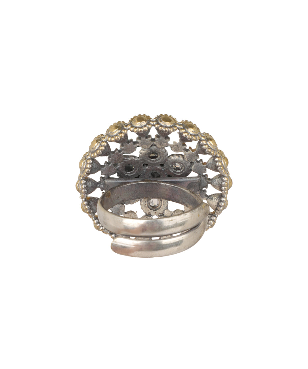Fluted Halo Kundan Ring | Stylika