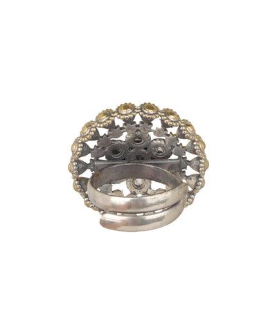 Fluted Halo Kundan Ring | Stylika