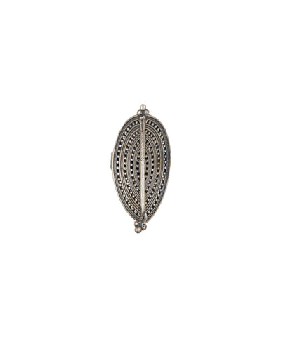 Oval Leaf Pattern Oxidised Ring | Stylika