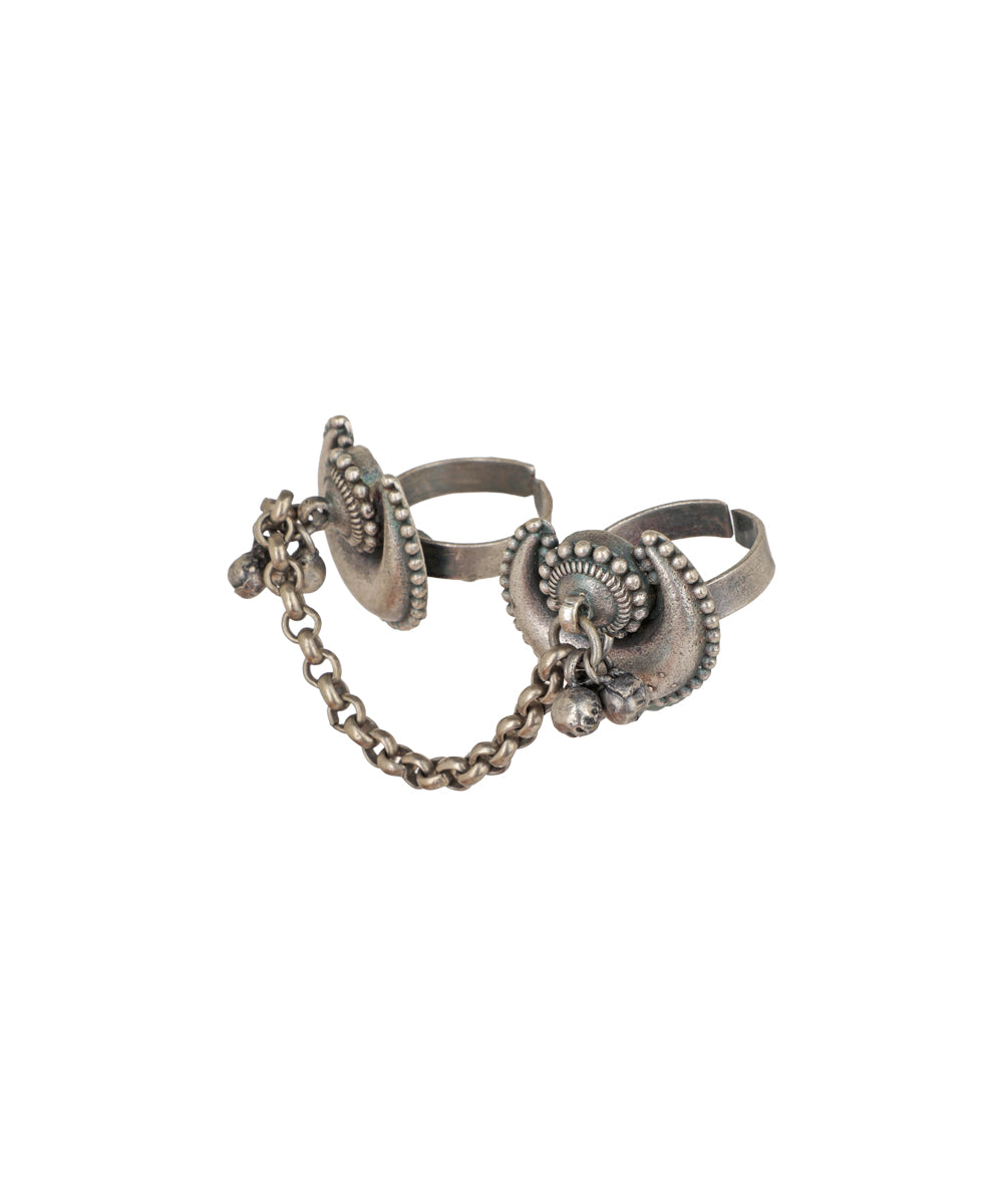 Crescent Ghungroo Chain Double Ring | Stylika