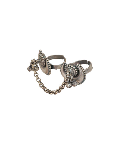 Crescent Ghungroo Chain Double Ring | Stylika