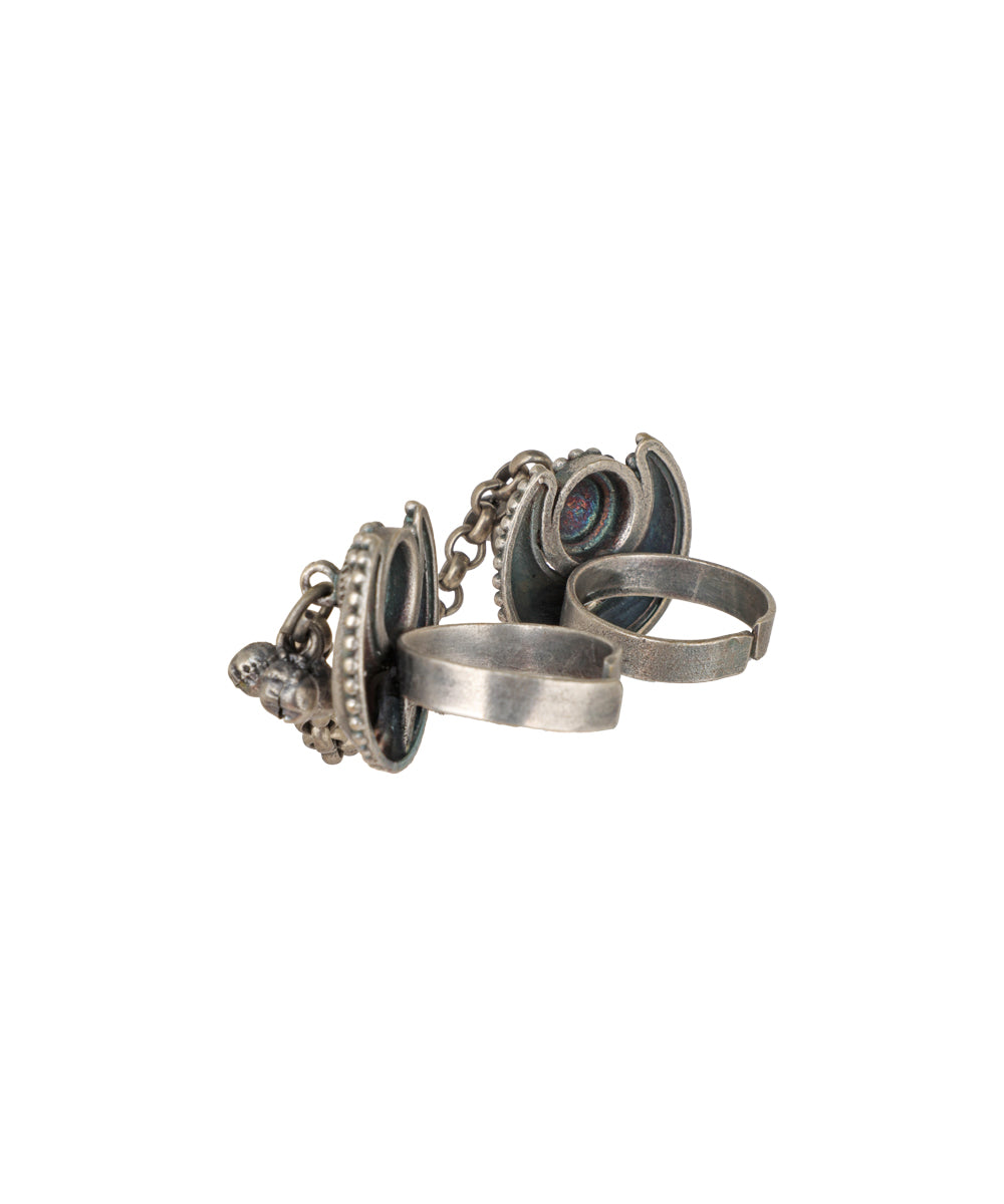 Crescent Ghungroo Chain Double Ring | Stylika
