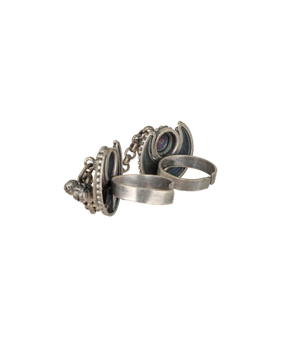 Crescent Ghungroo Chain Double Ring | Stylika