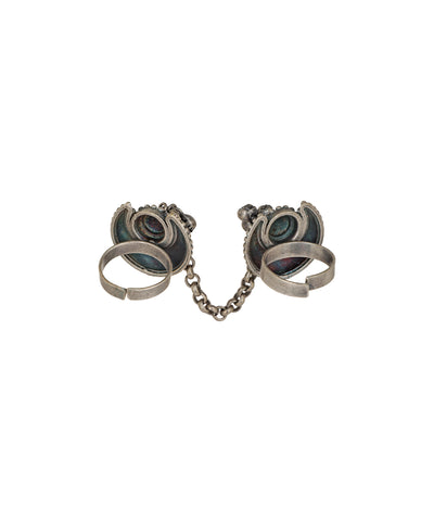 Crescent Ghungroo Chain Double Ring | Stylika