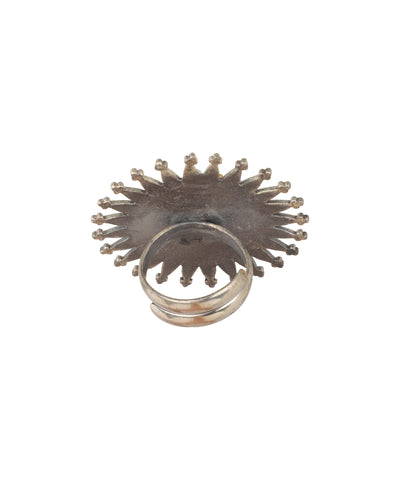 Sunburst Motif Decorative Oxidised Statement Ring | Stylika