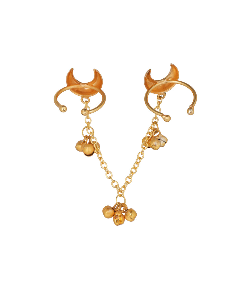 Crescent Ghungroo Chain Double Ring | Stylika