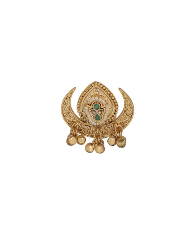 Crescent Ghungroo Crest Ring | Stylika