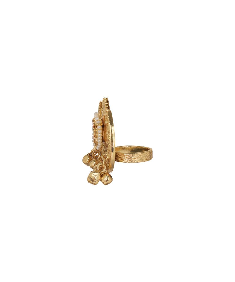 Crescent Ghungroo Crest Ring | Stylika