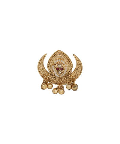 Crescent Ghungroo Crest Ring | Stylika