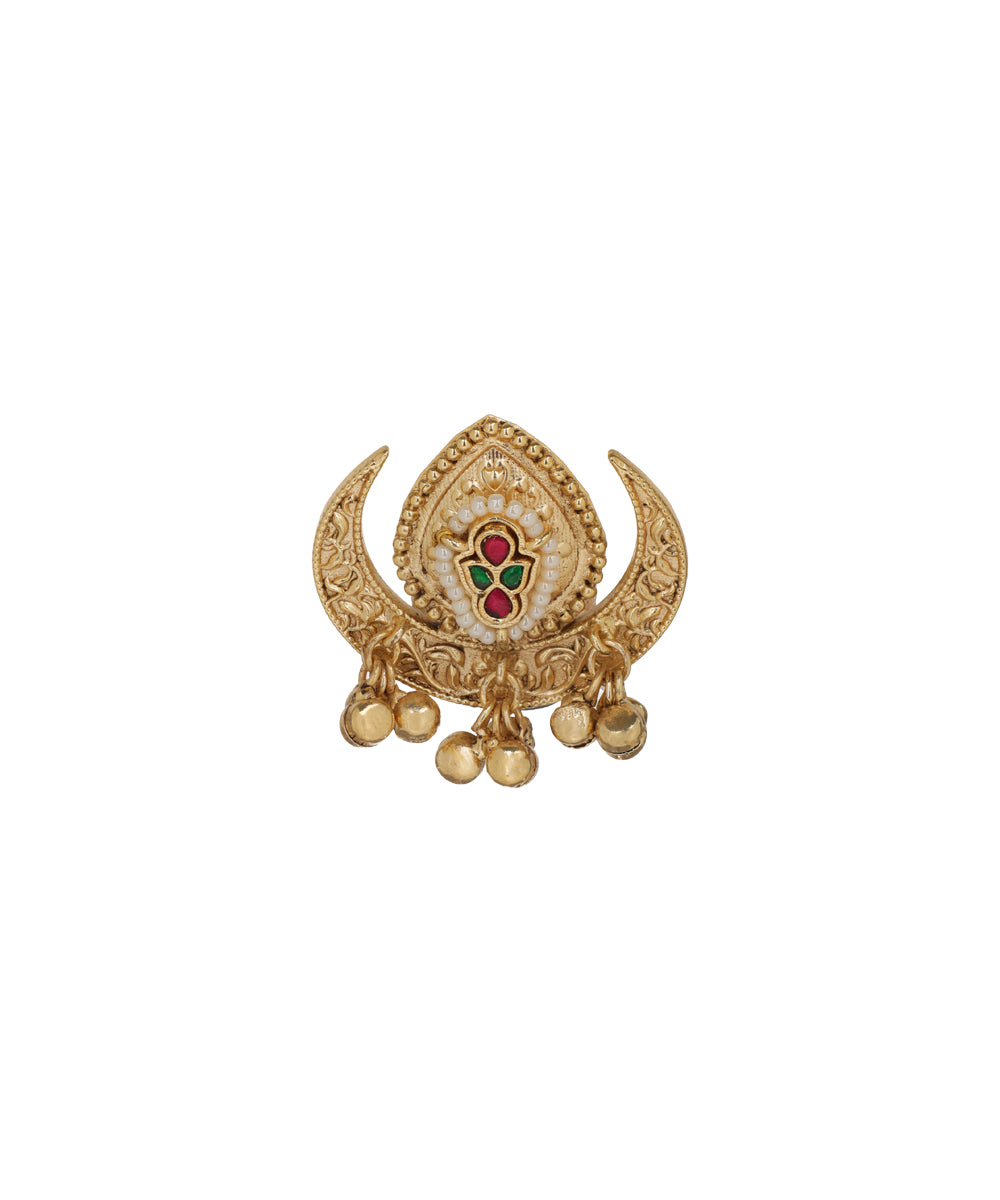 Crescent Ghungroo Crest Ring | Stylika