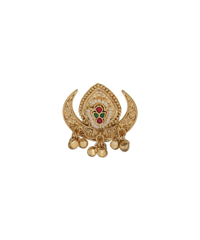 Crescent Ghungroo Crest Ring | Stylika