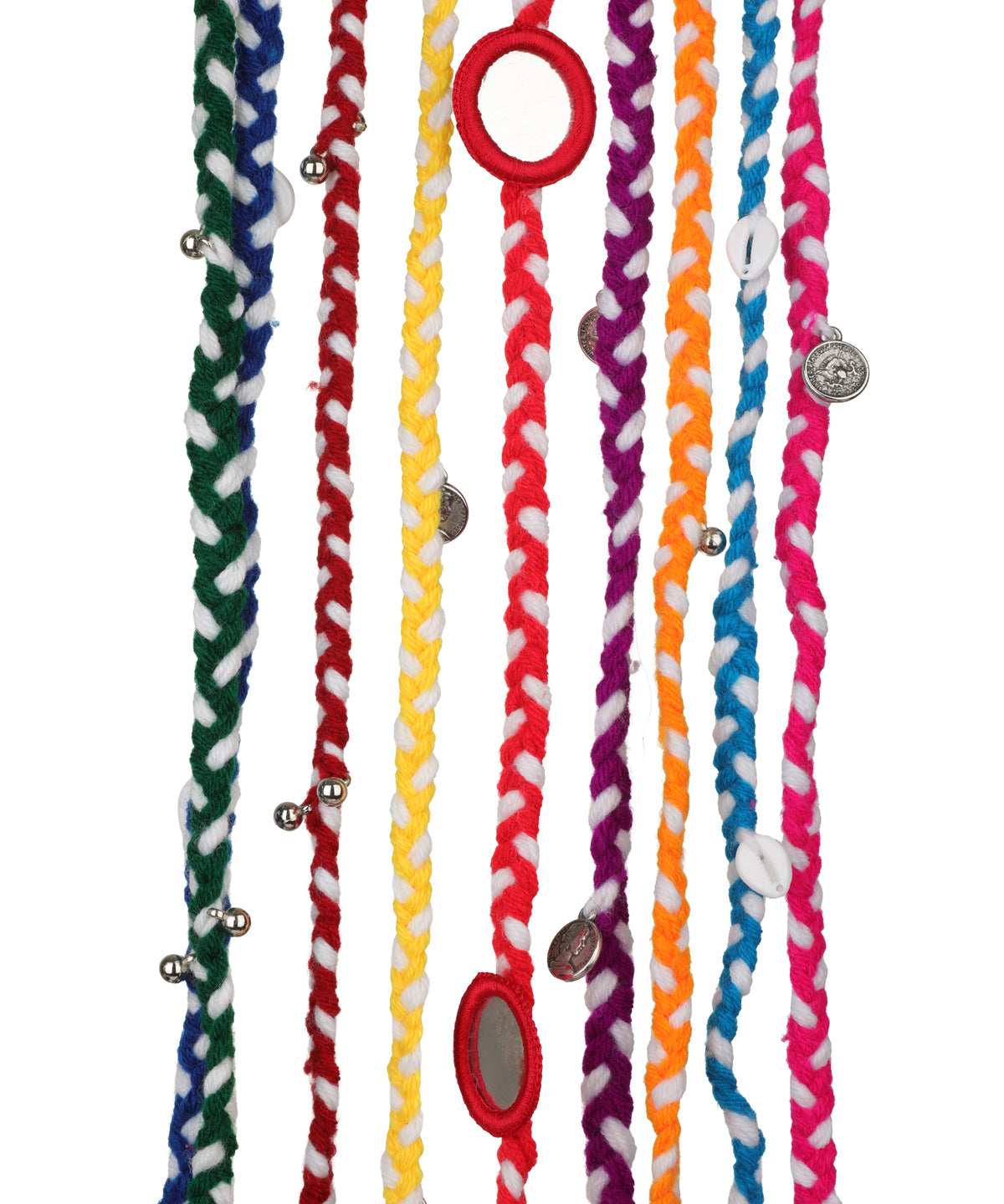 Multicolour Braided Tassel Hair Braids Navratri | Stylika