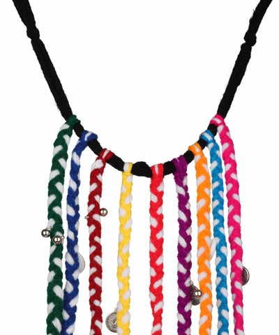 Multicolour Braided Tassel Hair Braids Navratri | Stylika