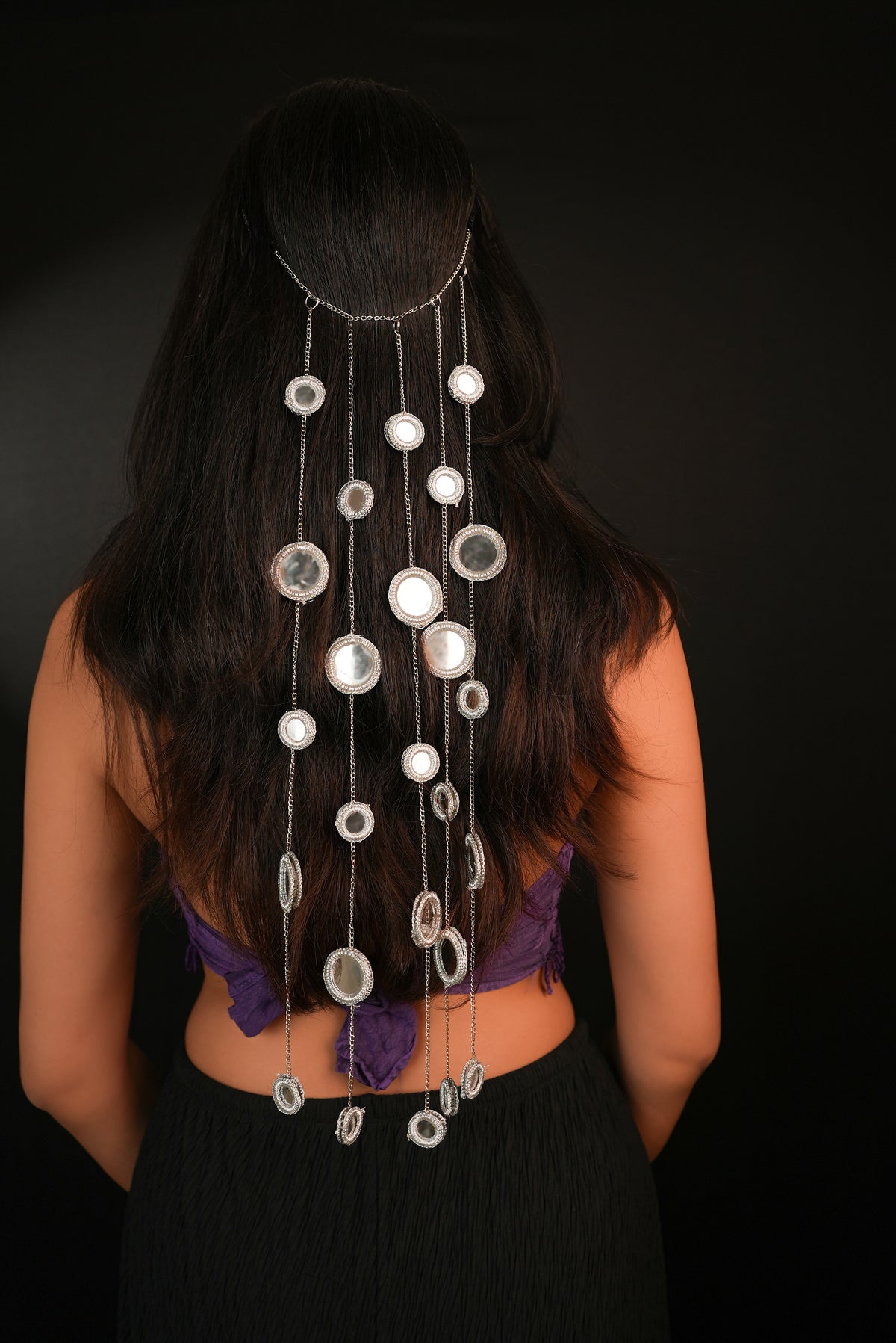 Monotone Mirror Hair Braids Navratri | Stylika