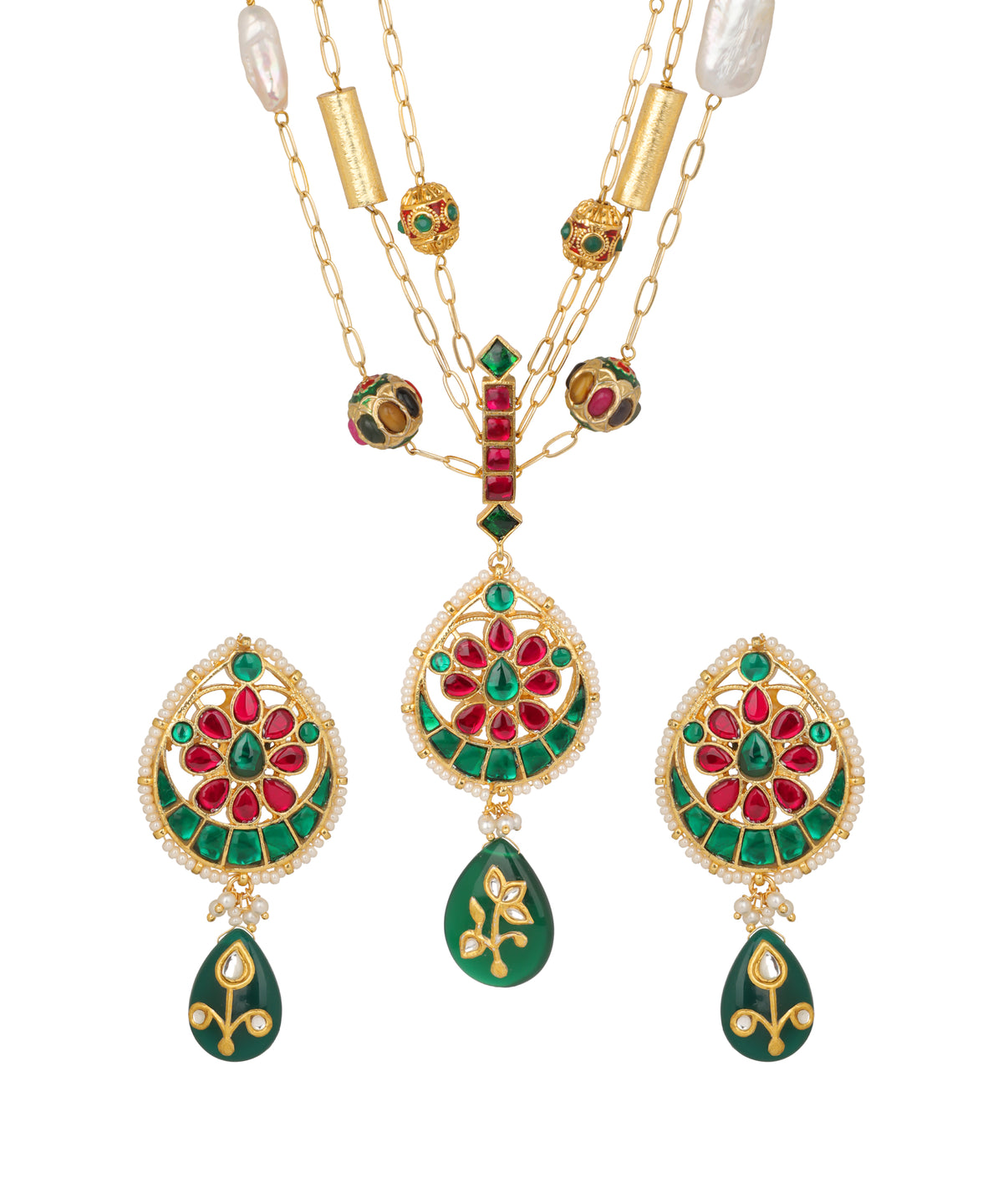 Ratna Sutra Layered Pendant Necklace | Stylika