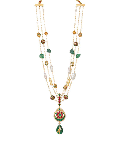 Ratna Sutra Layered Pendant Necklace | Stylika