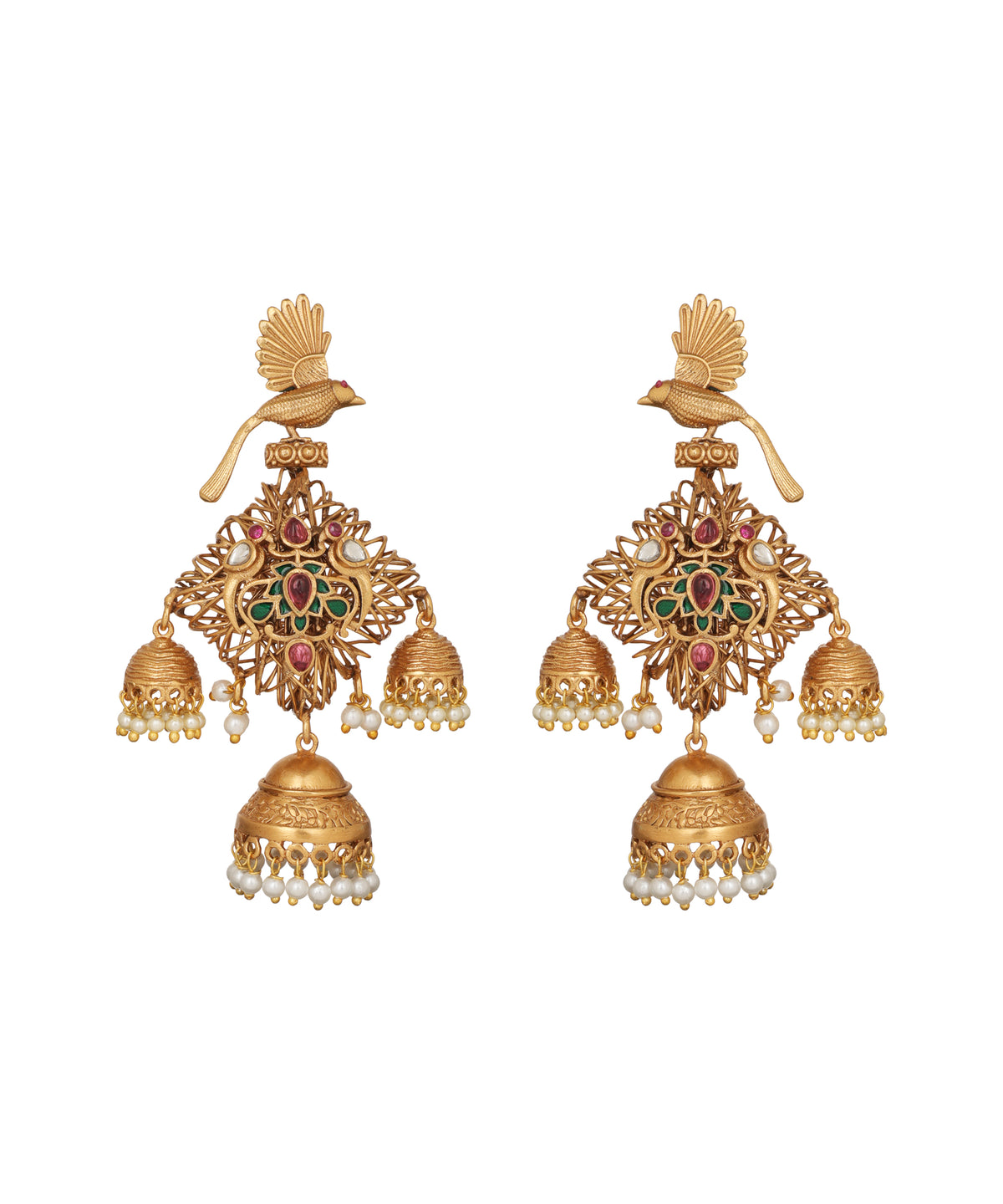 Bird Royal Jaal Jhumka Pendant Necklace | Stylika