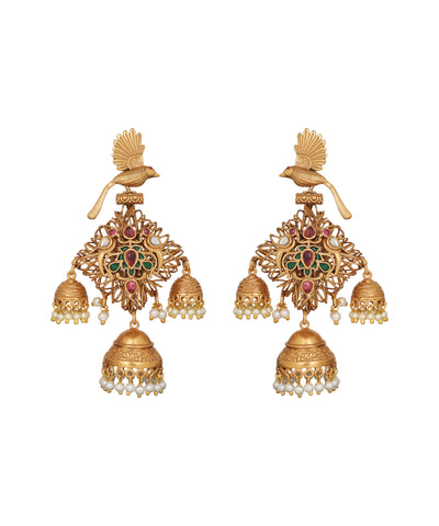Bird Royal Jaal Jhumka Pendant Necklace | Stylika