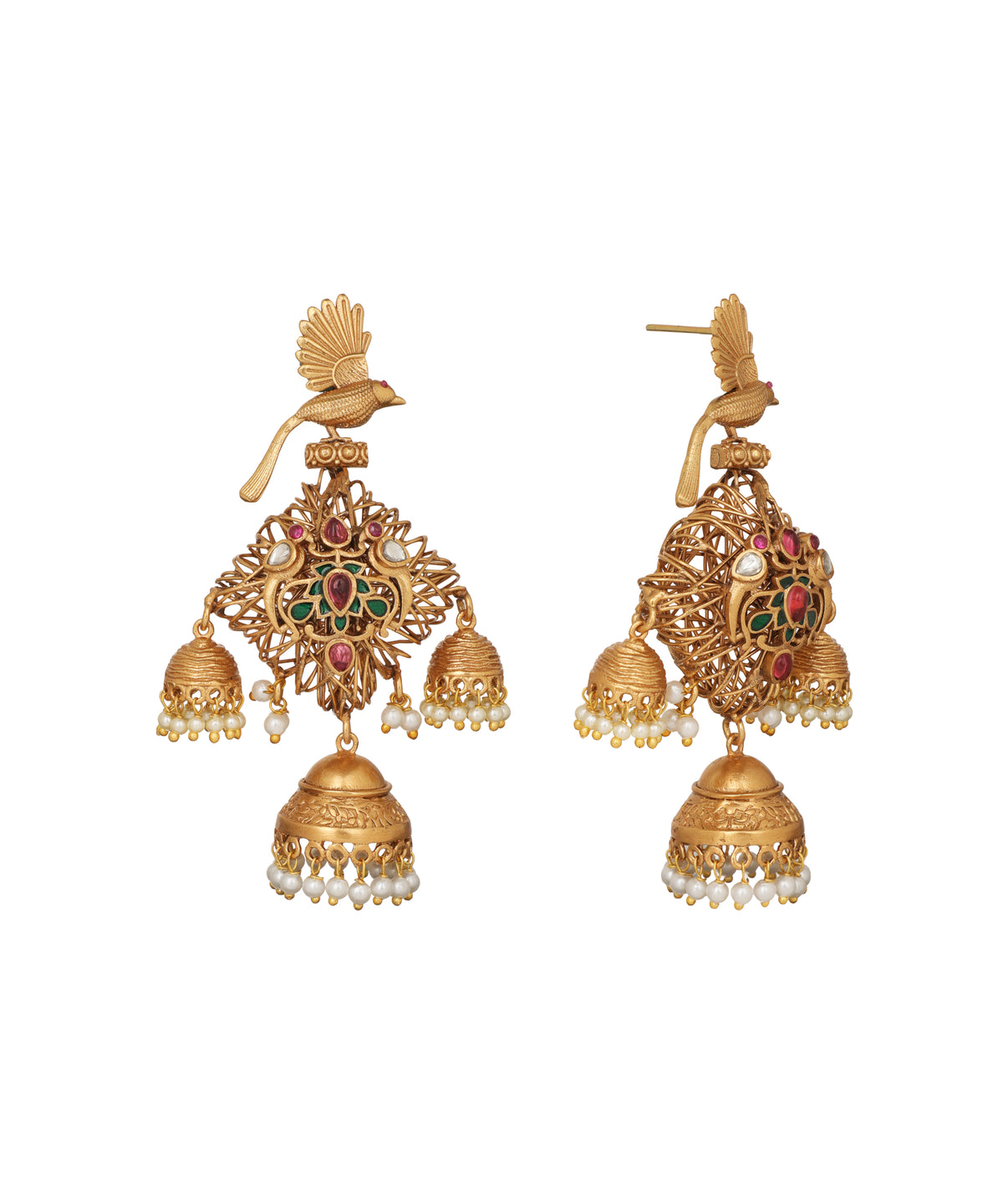 Bird Royal Jaal Jhumka Pendant Necklace | Stylika