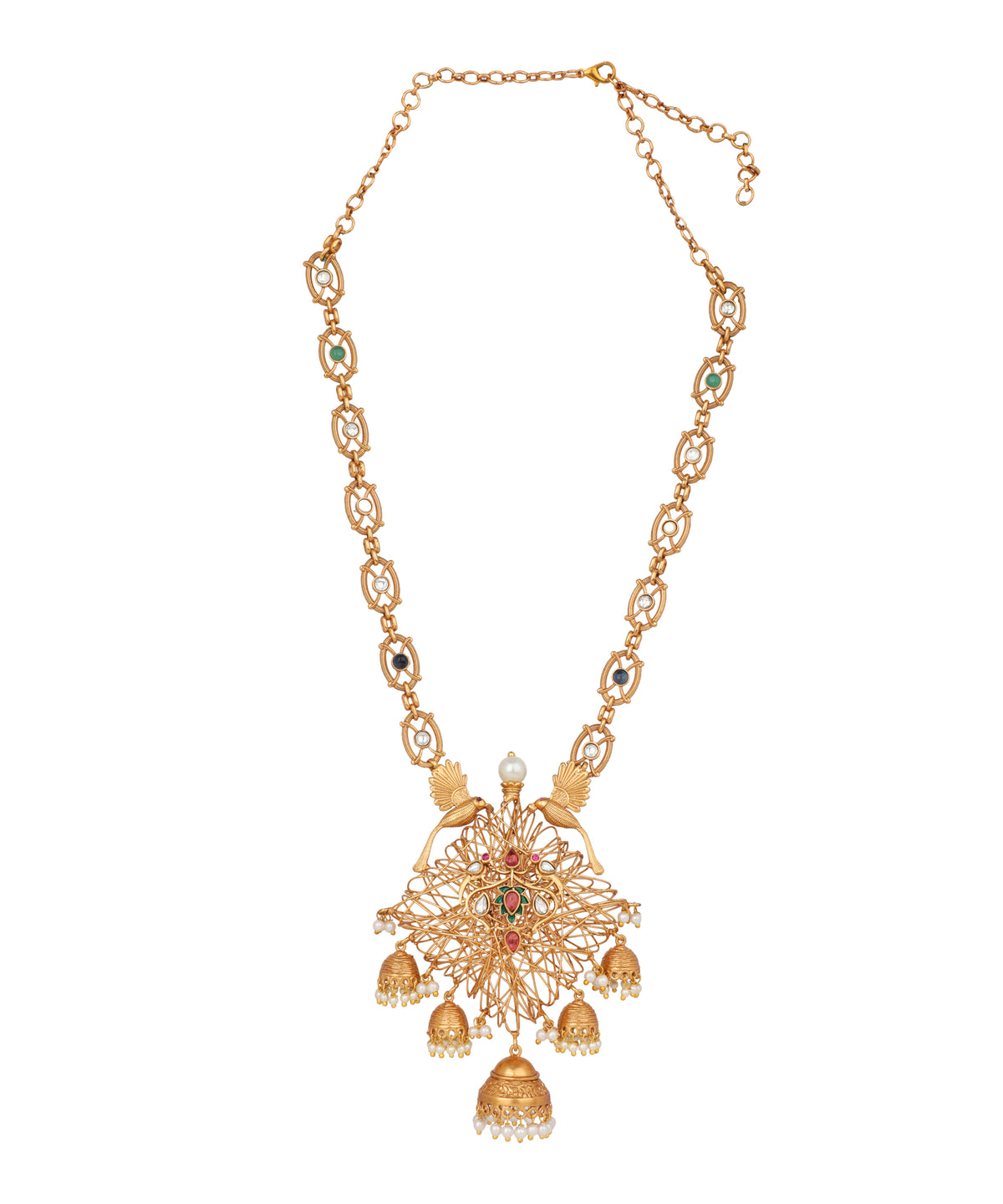Bird Royal Jaal Jhumka Pendant Necklace | Stylika