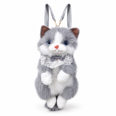 MISTY Plush Cat Backpack (Grey) | Stylika