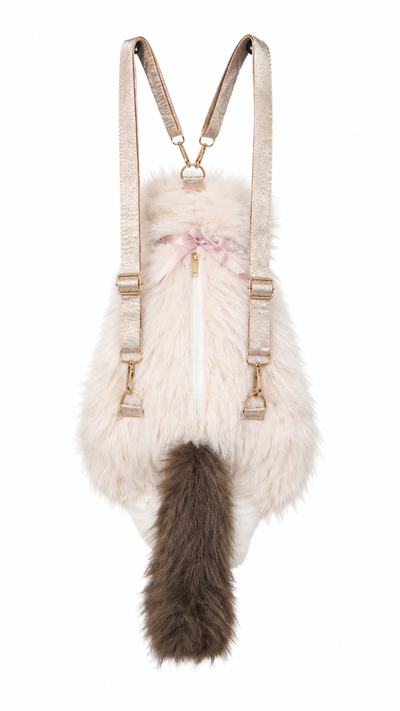 NUTMEG Plush Cat Backpack (Brown) | Stylika