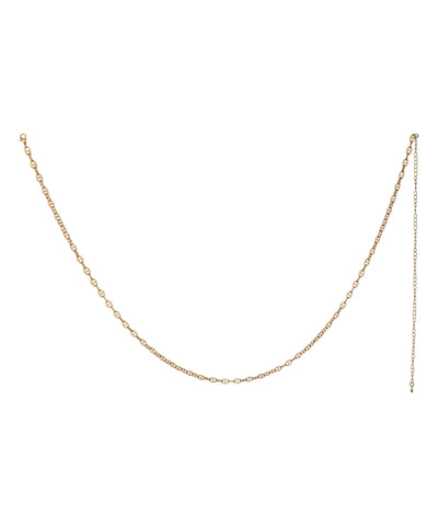 Gold-tone waist chain with delicate mariner link design and extender